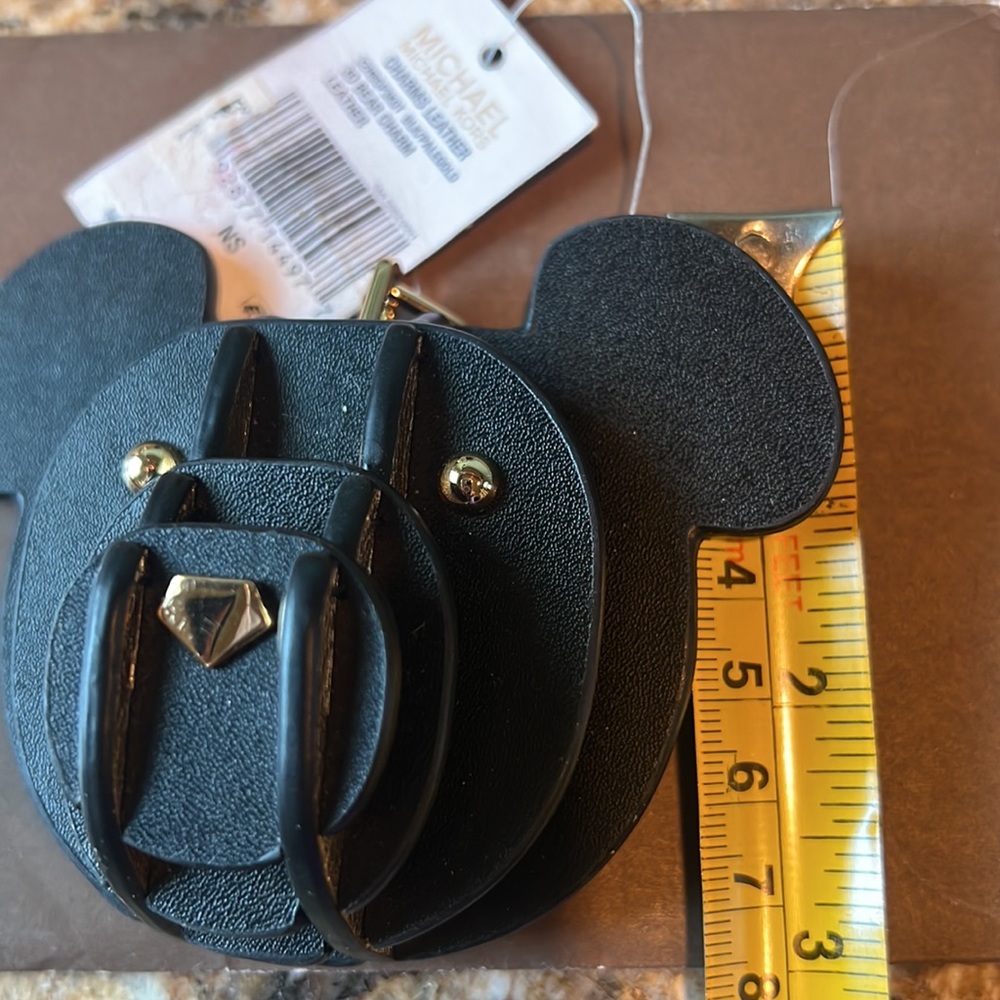 Michael Kors, black leather bear Handbag charm NWT